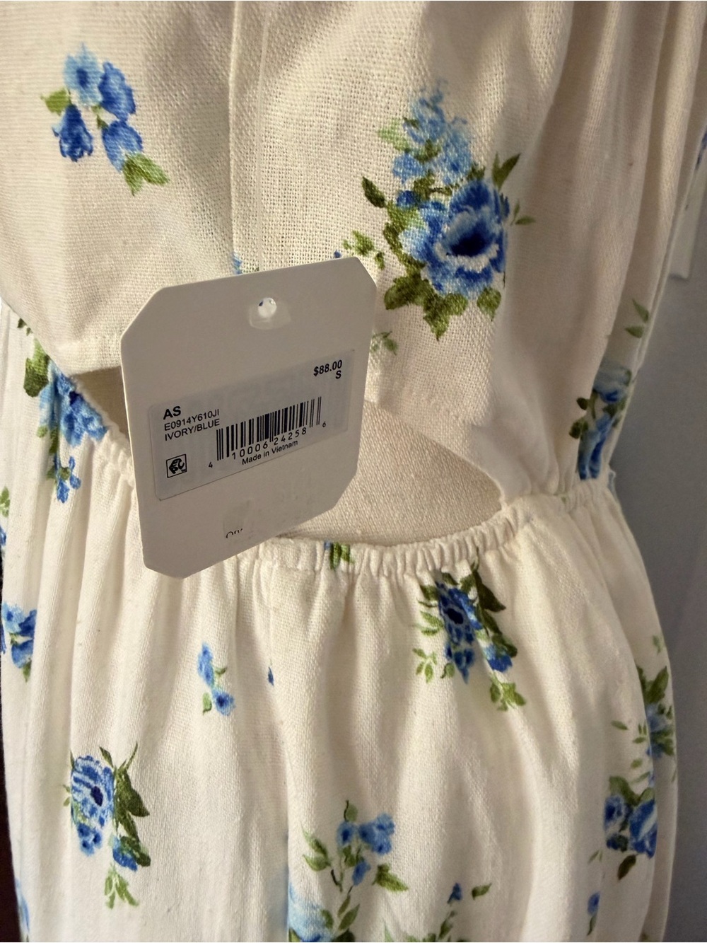 Altar’d State White Floral Ruffle Sleeve Midi Dress in Blue - Picture 4 of 9